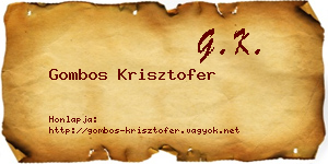 Gombos Krisztofer névjegykártya