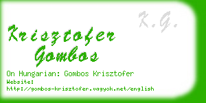 krisztofer gombos business card